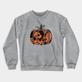 Cute Thanksgiving Cow Print Pumpkin Crewneck Sweatshirt